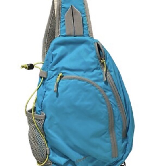 Eddie Bauer Teal Sling Shoulder Bag Backpack Crossbody Bag Multiple Compartments - Picture 1 of 13